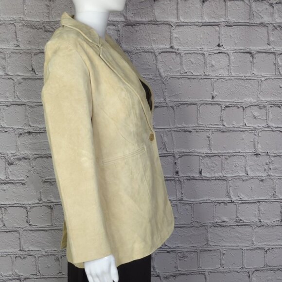 Denim & Co Tan Suede Leather Jacket, Women's Small, NWT - Picture 4 of 12